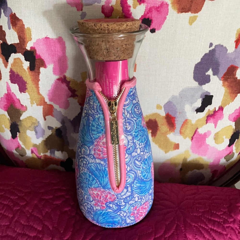 Lilly Pulitzer Carafe, jacket, and cork set